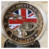 PROOF ENAMEL & BRONZE WWI COMMEM MEDAL