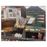 2 BACKGAMMON GAMES AND BAG OF CHESS PIECES