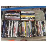 LARGE BIN OF DVDS