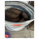 VERY LARGE WOVEN BASKET FULL DOZEN BROWN YARN