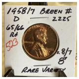 1958/7-D WHEAT PENNY CENT RARE