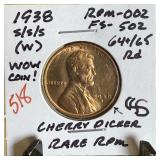 1938-S/S/S WHEAT PENNY CENT CHERRY PICKER
