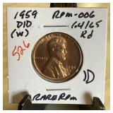 1959-D/D MEMORIAL PENNY CENT RPM-006