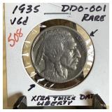 1935 BUFFALO NICKEL DDO-001 RARE XTRA THICK