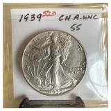 1939 WALKING LIBERTY SILVER HALF DOLLAR HIGH GRAD