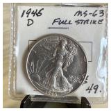 1945-D WALKING LIBERTY SILVER HALF DOLLAR