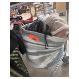 LARGE BASKET FULL OF YARN KNITTING TOOLS ETC