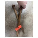 LARGE VINTAGE WOODEN KNITTING NEEDLES