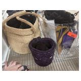 SEVERAL BASKETS/BAGS KNITTING SUPPLIES YARN ETC