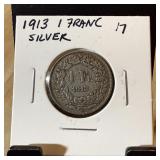 1913 1 FRANC SILVER