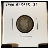 1900 BARBER SILVER DIME