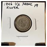 1946 1/2 SILVER FRANC