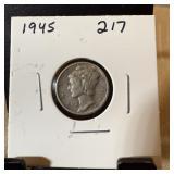 1945 MERCURY SILVER DIME