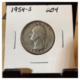 1954-S WASHINGTON SILVER QUARTER