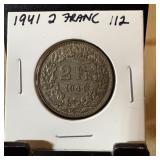 1941 SILVER 2 FRANC