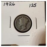 1926 MERCURY SILVER DIME