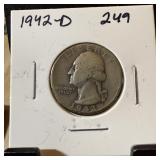 1942-D WASHINGTON SILVER QUARTER