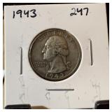1943 WASHINGTON SILVER QUARTER