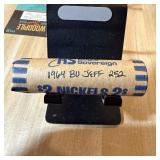 1964 BU JEFFERSON NICKEL ROLL