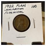 1922 PLAIN WHEAT PENNY CENT