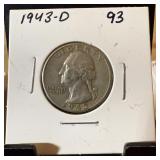 1943-D WASHINGTON SILVER QUARTER