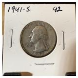 1941-S WASHINGTON SILVER QUARTER
