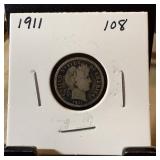 1911 BARBER SILVER DIME