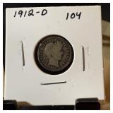 1912-D BARBER SILVER DIME