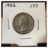 1952 WASHINGTON SILVER QUARTER
