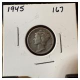 1945 MERCURY SILVER DIME