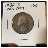 1932-S WASHINGTON SILVER QUARTER KEY DATE