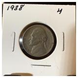 1938 JEFFERSON NICKEL 1ST YEAR
