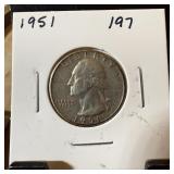1951 WASHINGTON SILVER QUARTER
