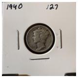 1940 MERCURY SILVER DIME