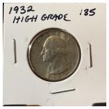 1932 WASHINGTON SILVER QUARTER HIGH GRADE