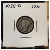 1935-D MERCURY SILVER DIME