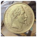 1866 20 GOLD FRANCS COIN NOTE