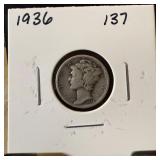 1936 MERCURY SILVER DIME