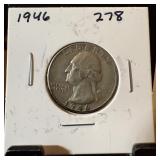 1946 WASHINGTON SILVER QUARTER