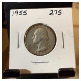 1955 WASHINGTON SILVER QUARTER