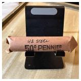ROLL OF STEEL WHEAT PENNIES CENTS