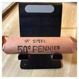 ROLL OF STEEL WHEAT PENNIES CENTS