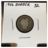 1906 BARBER SILVER DIME