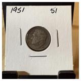1951 ROOSEVELT SILVER DIME