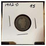 1902-O BARBER SILVER DIME