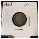 1911 BARBER SILVER DIME