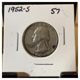 1952-S WASHINGTON SILVER QUARTER