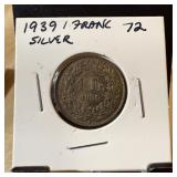 1939 1 FRANC SILVER