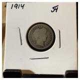 1914  BARBER SILVER DIME
