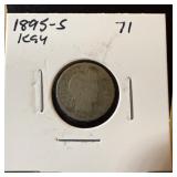 1895-S BARBER SILVER DIME BETTER DATE